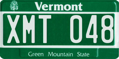 VT license plate XMT048