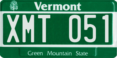 VT license plate XMT051