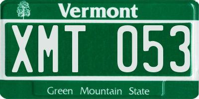 VT license plate XMT053