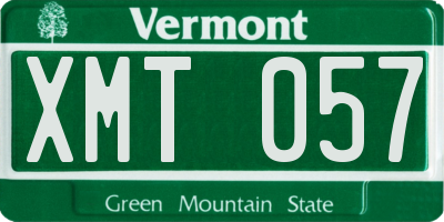 VT license plate XMT057