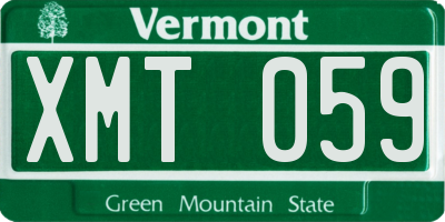 VT license plate XMT059