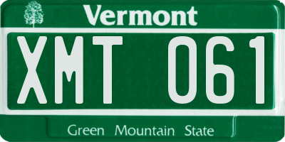 VT license plate XMT061