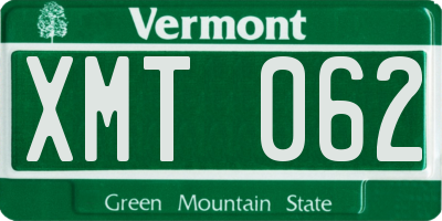 VT license plate XMT062