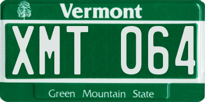 VT license plate XMT064
