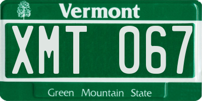 VT license plate XMT067