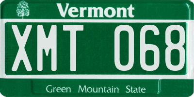 VT license plate XMT068