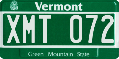 VT license plate XMT072