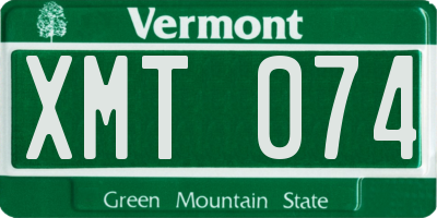 VT license plate XMT074