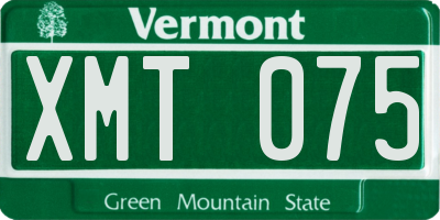 VT license plate XMT075