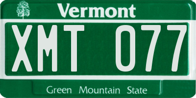 VT license plate XMT077