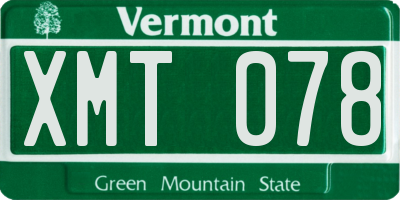 VT license plate XMT078
