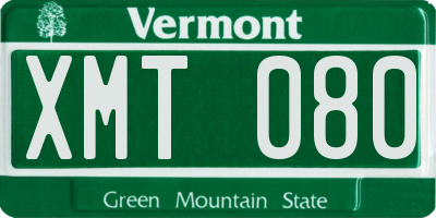 VT license plate XMT080