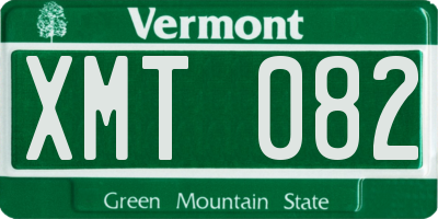 VT license plate XMT082