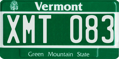 VT license plate XMT083