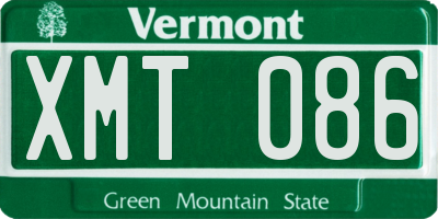 VT license plate XMT086