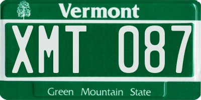 VT license plate XMT087