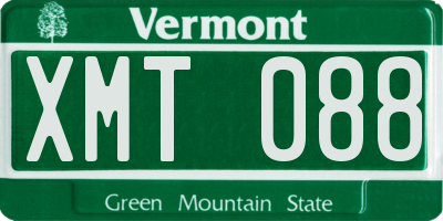 VT license plate XMT088