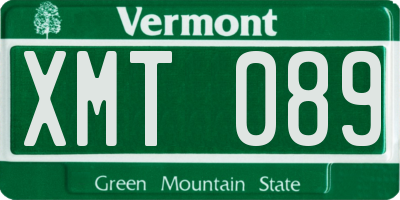 VT license plate XMT089