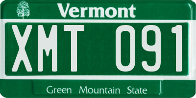 VT license plate XMT091