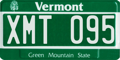 VT license plate XMT095