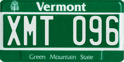 VT license plate XMT096