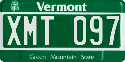 VT license plate XMT097