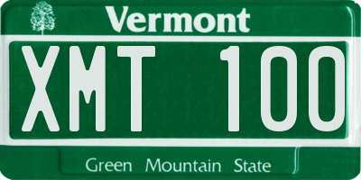 VT license plate XMT100
