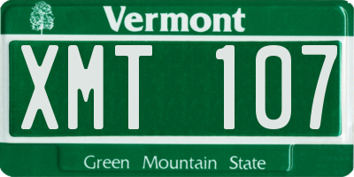 VT license plate XMT107