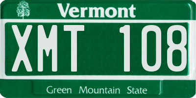 VT license plate XMT108