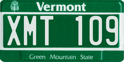 VT license plate XMT109