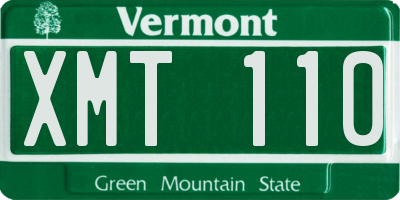 VT license plate XMT110