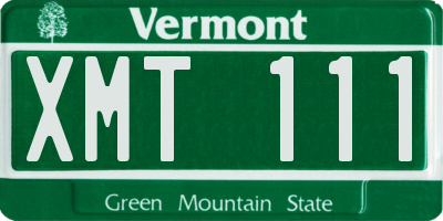 VT license plate XMT111