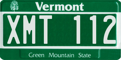 VT license plate XMT112