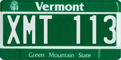 VT license plate XMT113