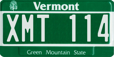 VT license plate XMT114