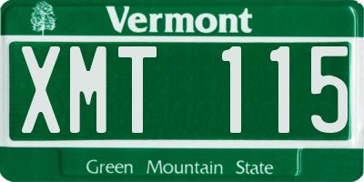 VT license plate XMT115