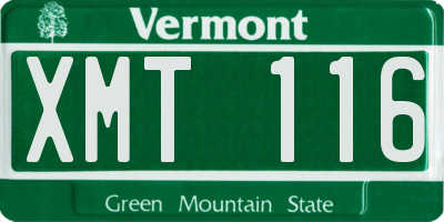 VT license plate XMT116