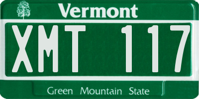 VT license plate XMT117