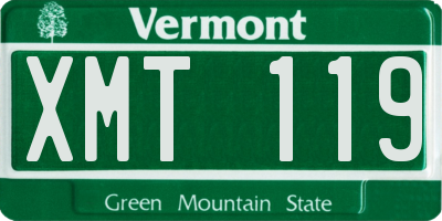 VT license plate XMT119