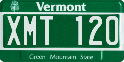 VT license plate XMT120