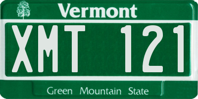 VT license plate XMT121