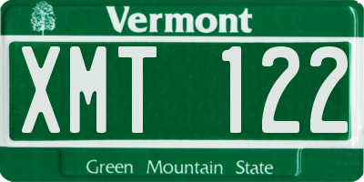 VT license plate XMT122