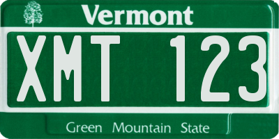VT license plate XMT123