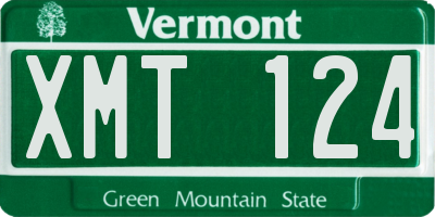 VT license plate XMT124