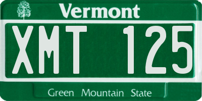 VT license plate XMT125