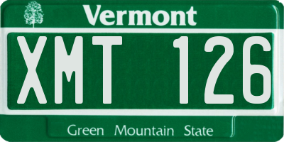 VT license plate XMT126