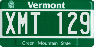 VT license plate XMT129