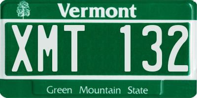 VT license plate XMT132