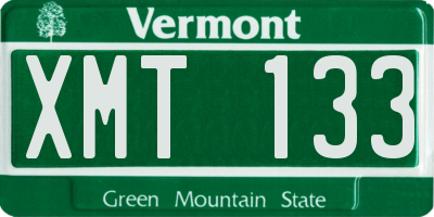 VT license plate XMT133