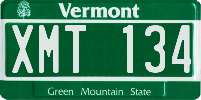 VT license plate XMT134